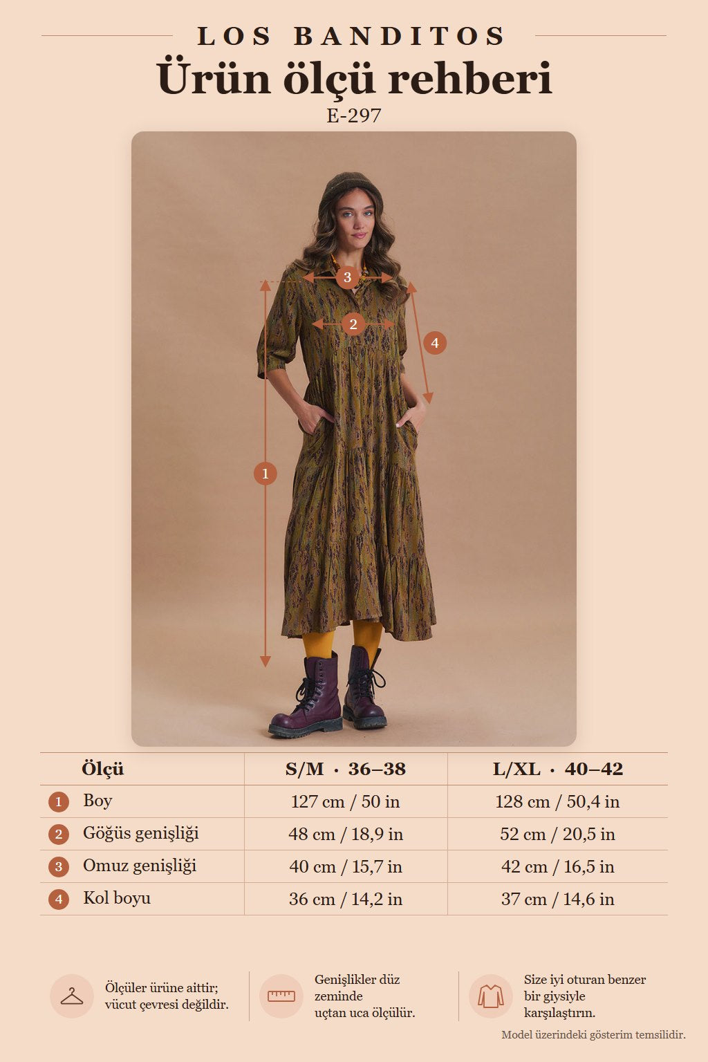 Gömlek Yaka Cepli Haki Desenli Etnik Elbise