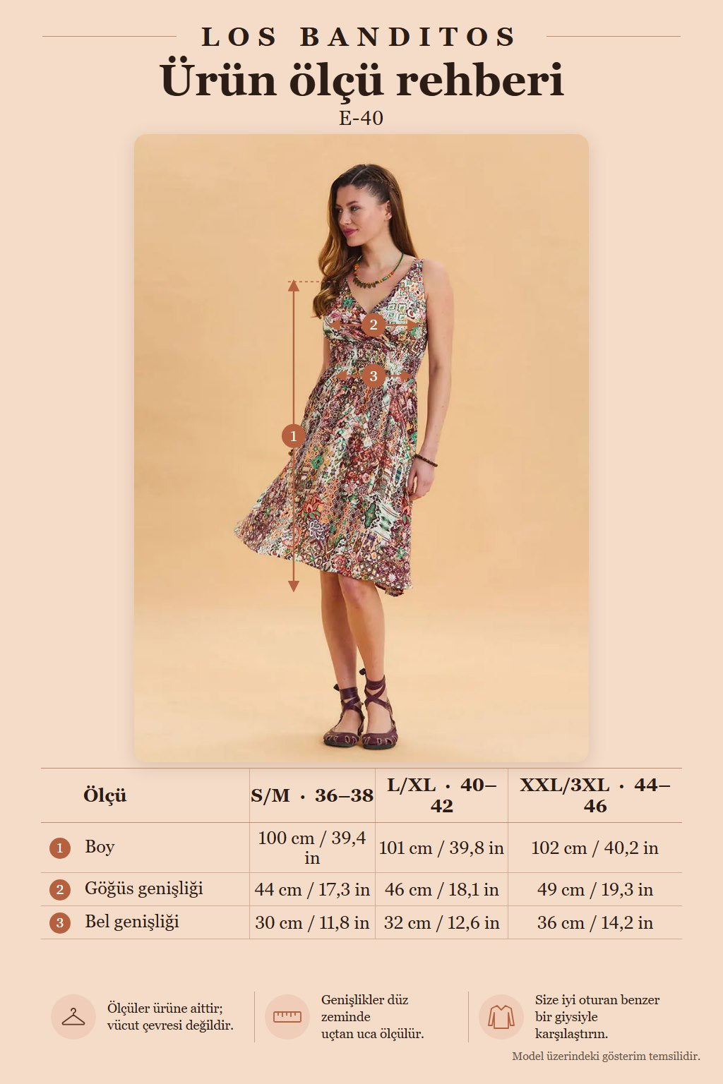 V-Neck Yoke Brown Summer Dress 6846