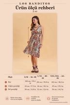 V-Neck Yoke Brown Summer Dress 6846
