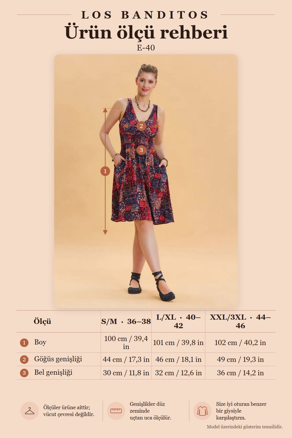 V-Neck Yoke Red Patterned Ethnic Dress 6847