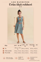 V-Neck Spaghetti Strap Elastic Waist Mint Flared Dress 7162