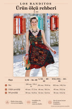 Authentic Patterned Bohemian Style Wrap V-Neck Dress 3224