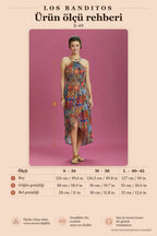 High-Low Wrap Dress with Ethnic Pattern 6360
