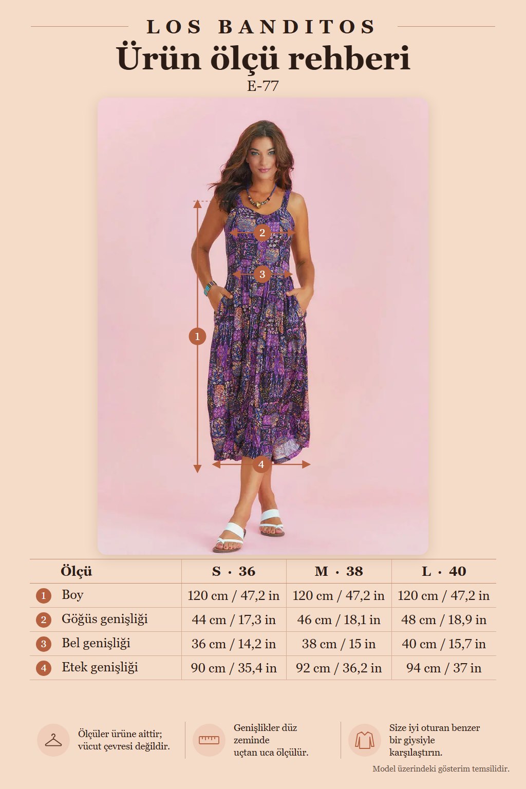 Bohemian Style Button-Down Wide Strap Long Purple Patterned Dress 4964
