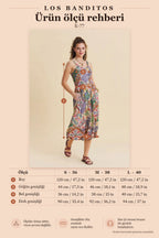 Beige Floral Maxi Dress with Spaghetti Straps and Full Button Detail 7159