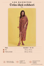 Red Patterned Backless Bohemian Summer Dress 5248