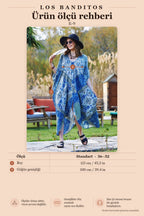 Blue Patterned Backless Bohemian Summer Dress 3307