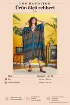 Bohemian Summer Dress with Petrol Pattern and Open Back 5247
