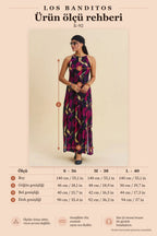 Halter Neck Backless Slit Fuchsia Authentic Dress 7165