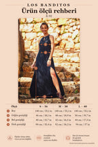 Authentic Black Full-Length Dress with Slit and Neckline 2262
