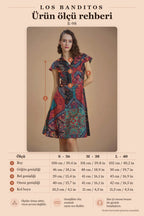 Black Patterned Shirt Collar Front Button Short Sleeve Flared Dress 6685
