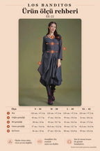 Deep V-Neck Long Sleeve Balloon Grey Dress 6624