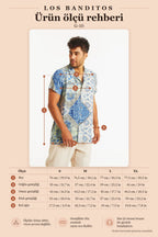 Blue Patterned Relaxed Fit Men's Shirt 5304