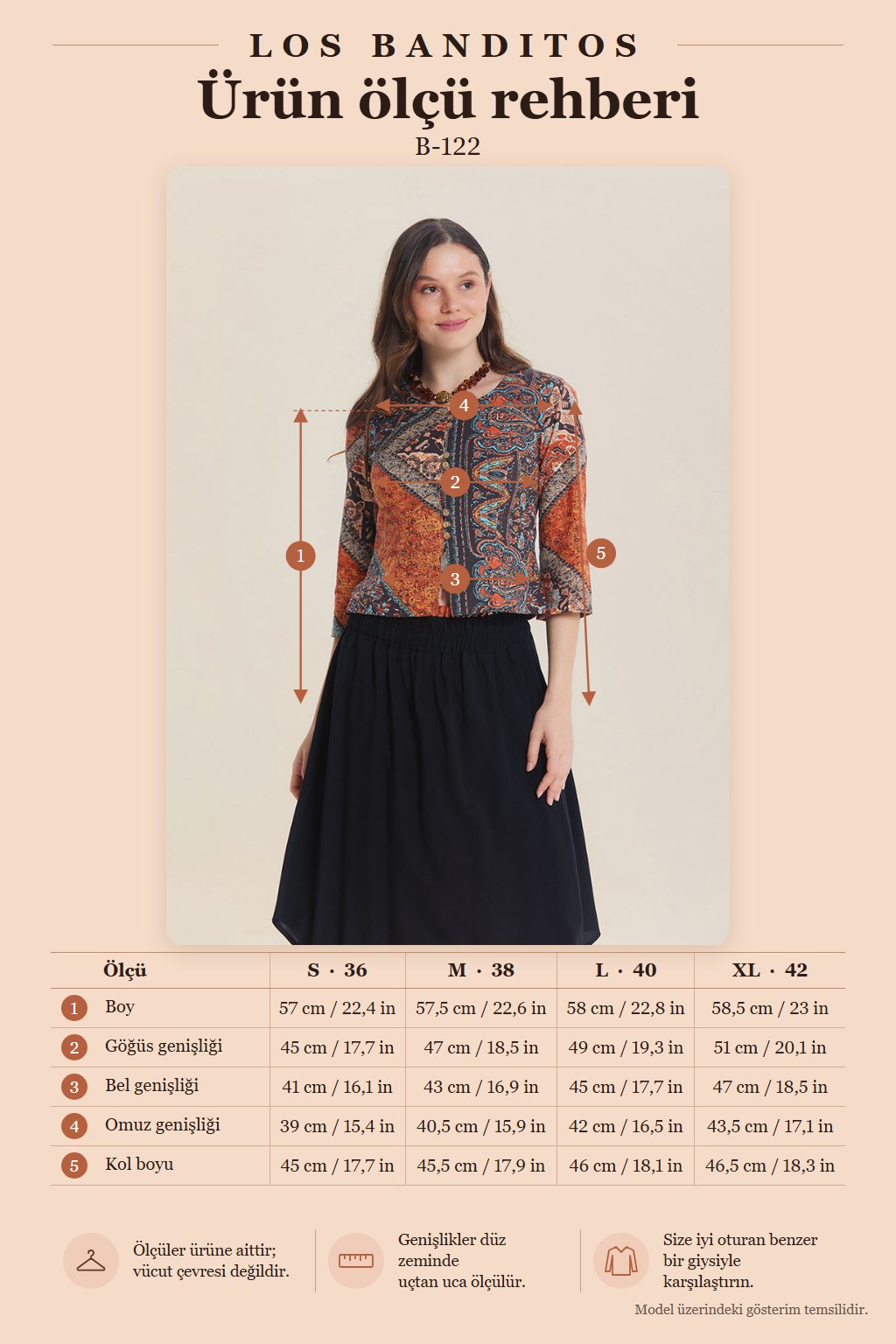 Crew Neck Button Detailed Brown Authentic Blouse 7216