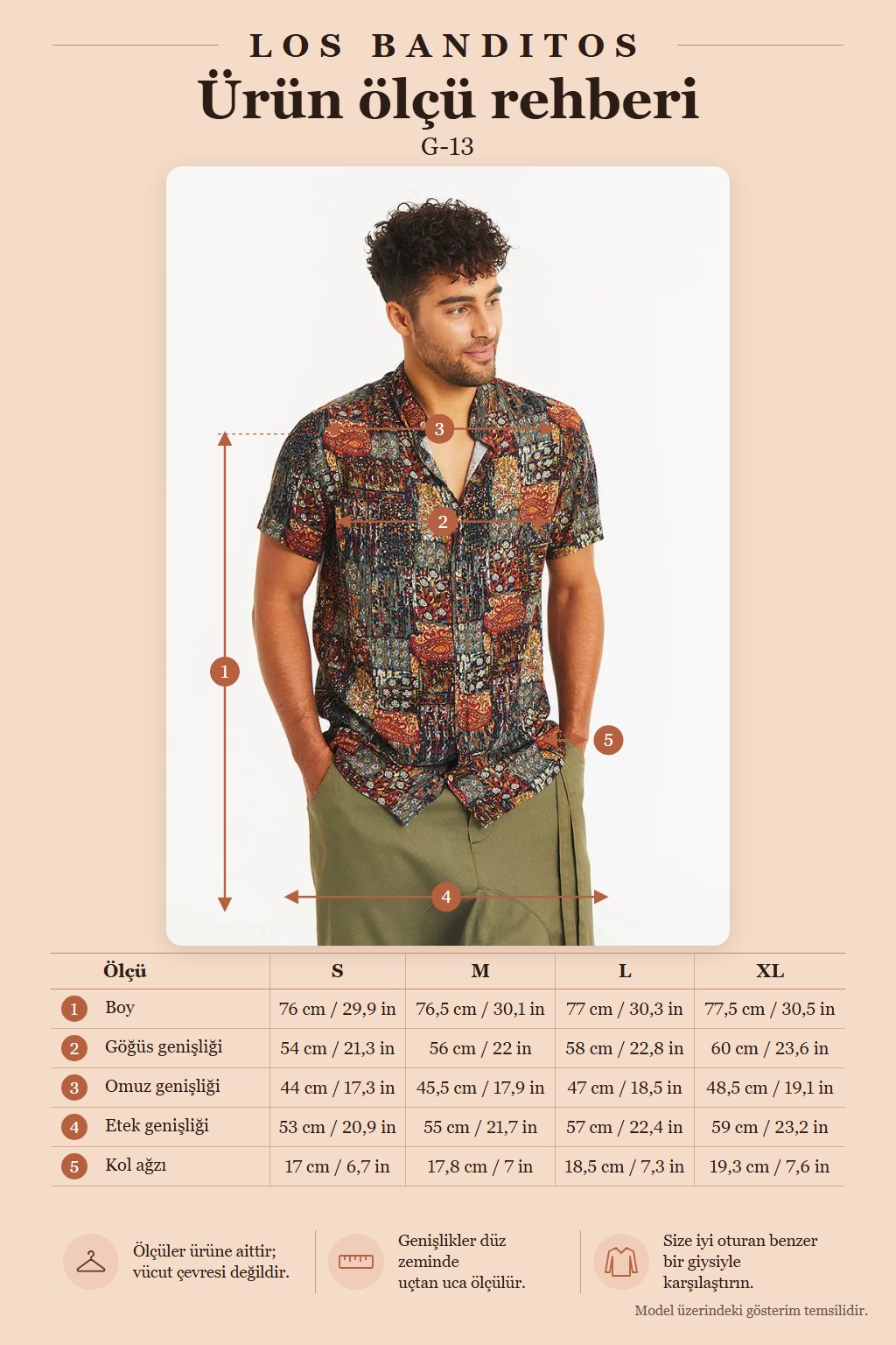 Relaxed Fit Mandarin Collar Patterned Men's Shirt 5310