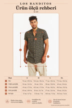 Patterned Relaxed Fit Mandarin Collar Men's Shirt 2496