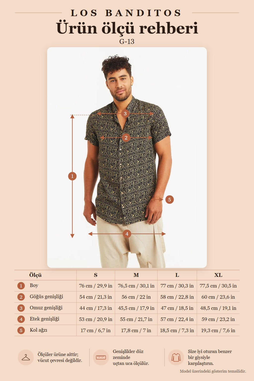 Patterned Relaxed Fit Mandarin Collar Men's Shirt 2496