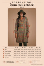 Ethnic Patterned Long Sleeve Shirt Dress 5381