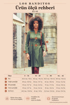 Button-Down Long Sleeve Knee-Length Khaki Shirt Dress 2526