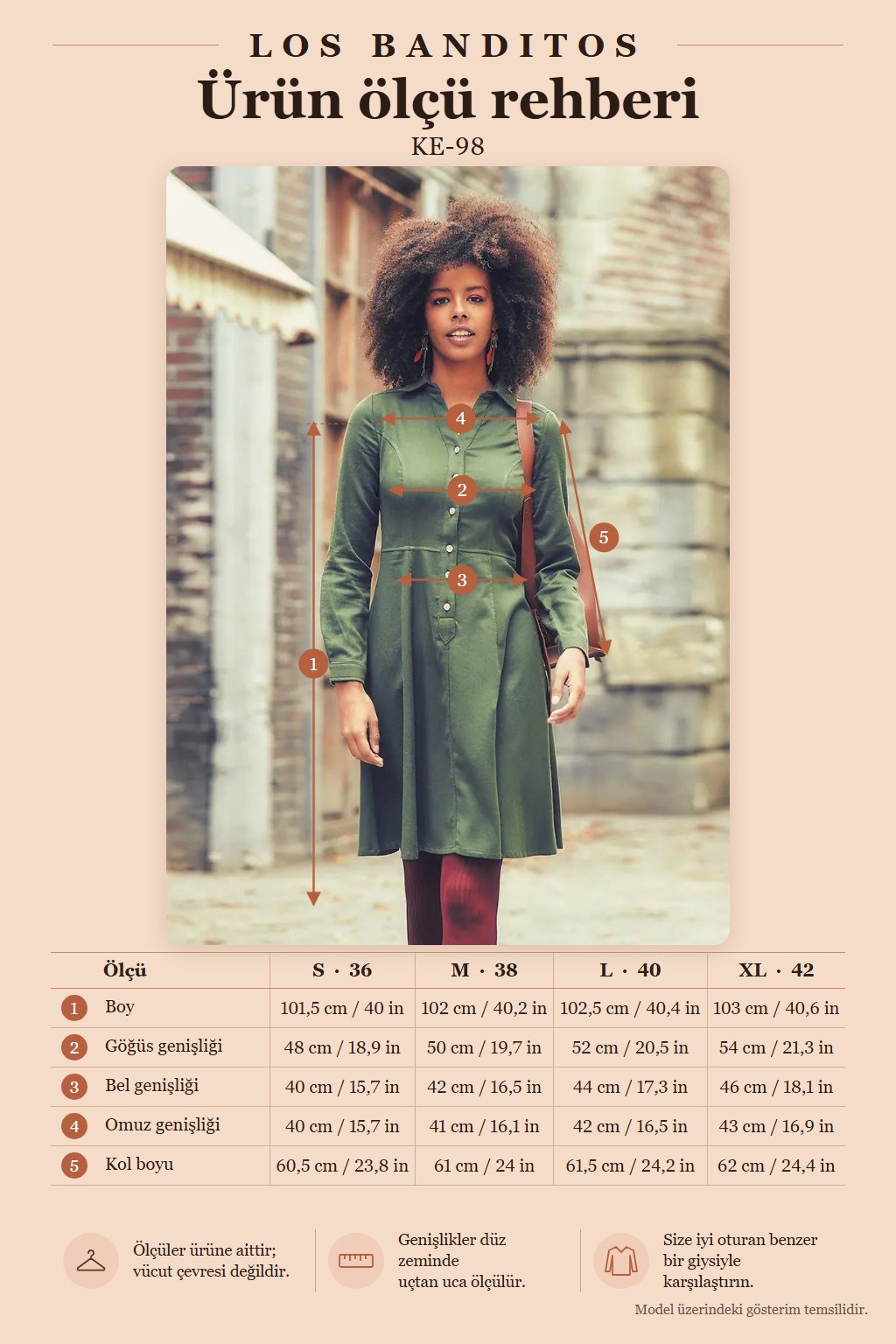 Button-Down Long Sleeve Knee-Length Khaki Shirt Dress 2526