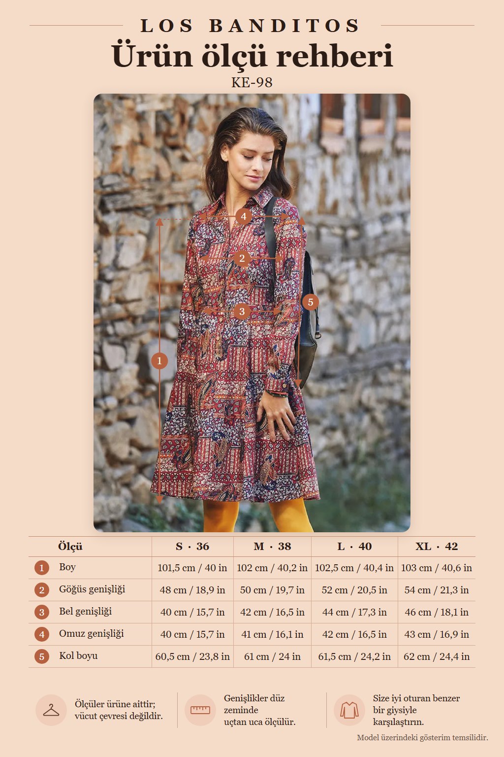 Plum Patterned Long Sleeve Knee-Length Shirt Dress 4817