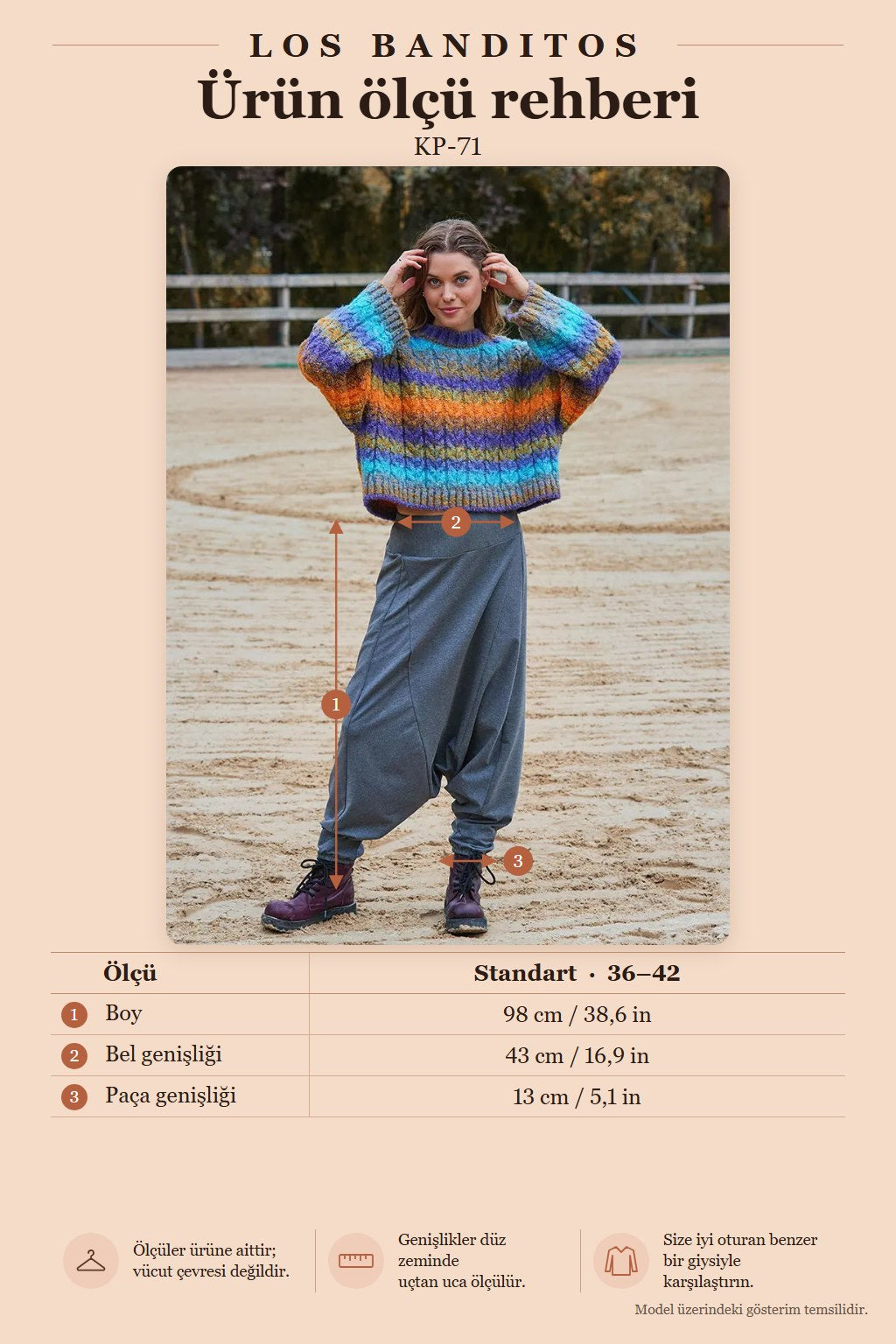 Elastic Waist Drop Crotch Women's Loose Fit Gray Trousers 7041