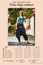 Drape Waist Flowy Women's Black Harem Pants 238