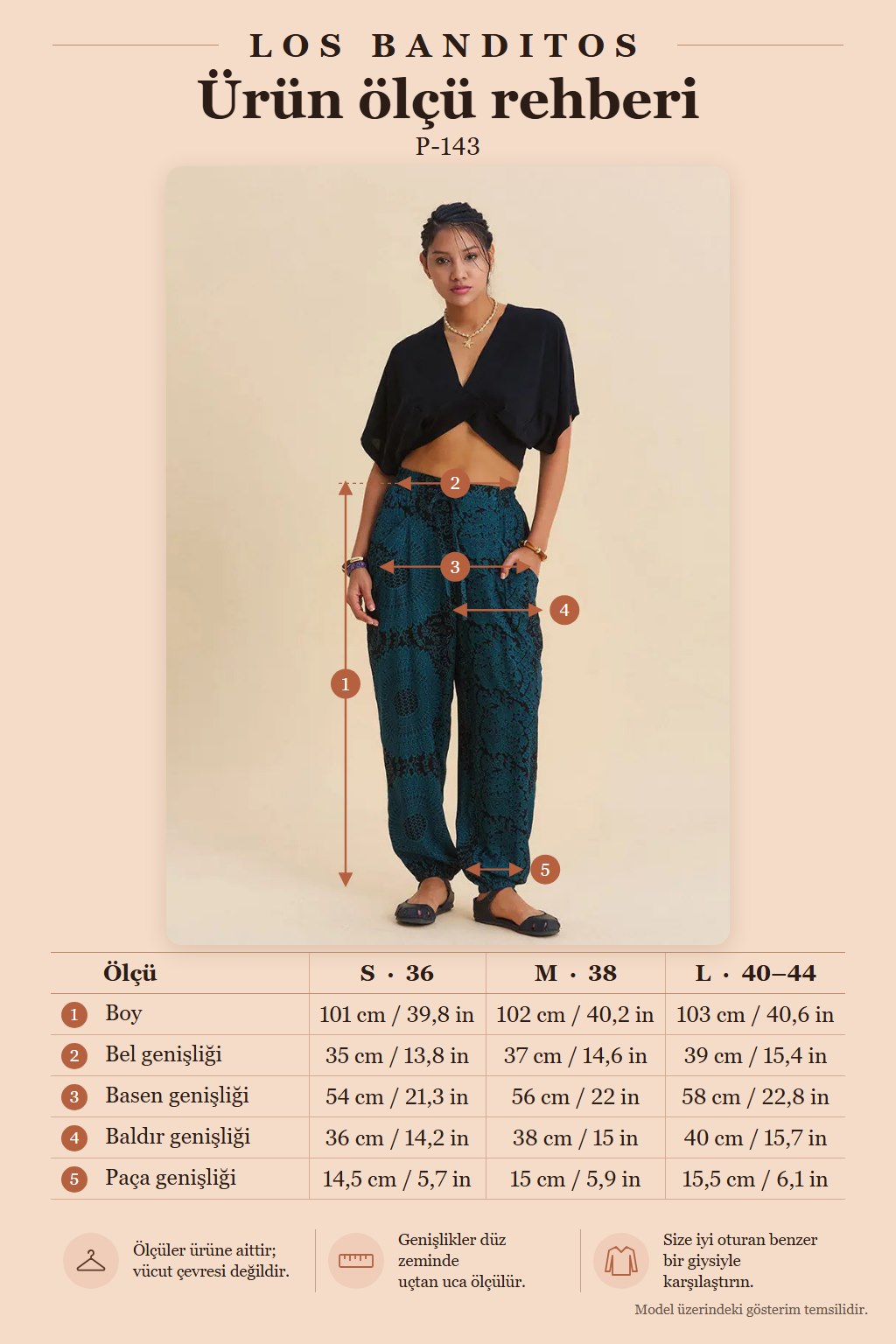Women's Authentic Elastic Waist Pocketed Petrol Trousers 7172