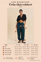 Women's Authentic Elastic Waist Pocketed Petrol Trousers 7172