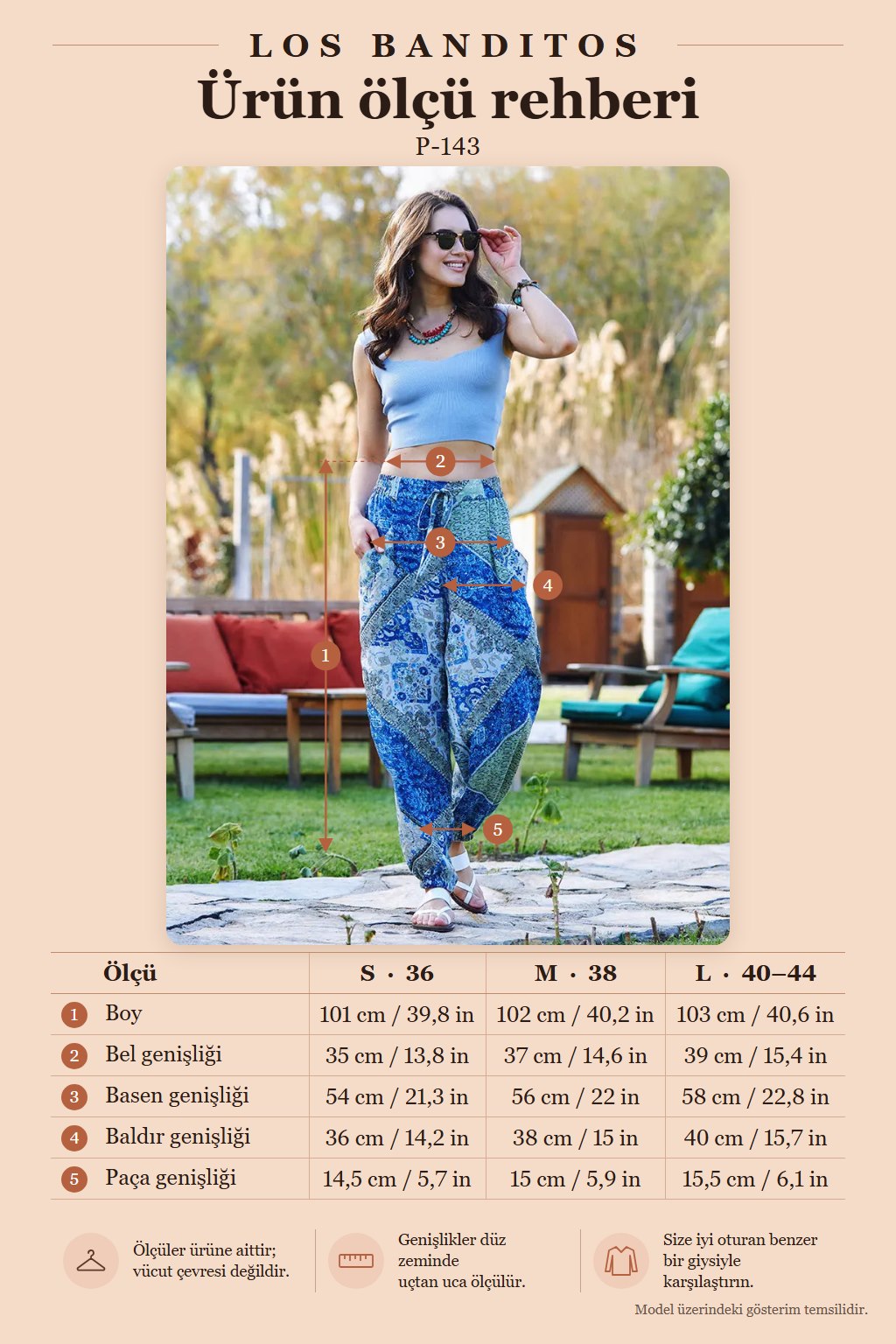 Blue Patterned Bohemian Style Loose Harem Pants 3355
