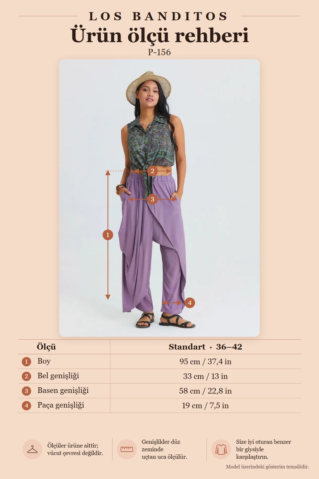Elastic Waist Wrap Detail Lilac Women's Baggy Trousers 7174