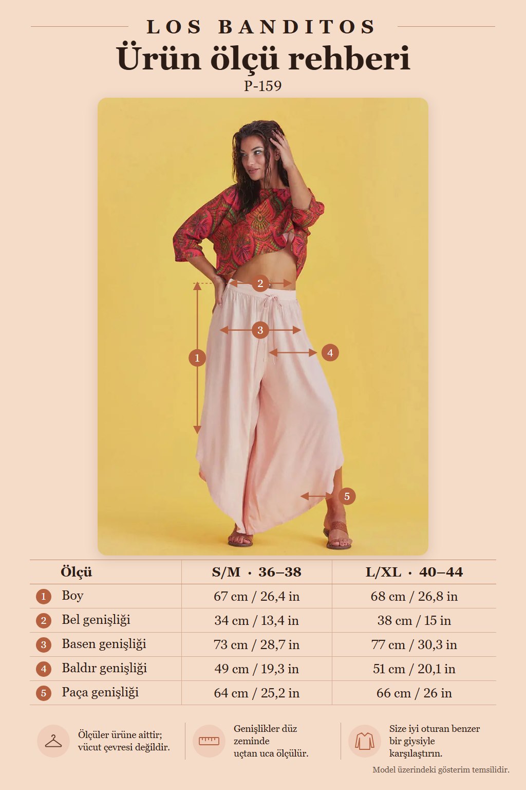 Rose-Colored Wide-Leg Trousers with Elastic Waist and Hem Detail 6583