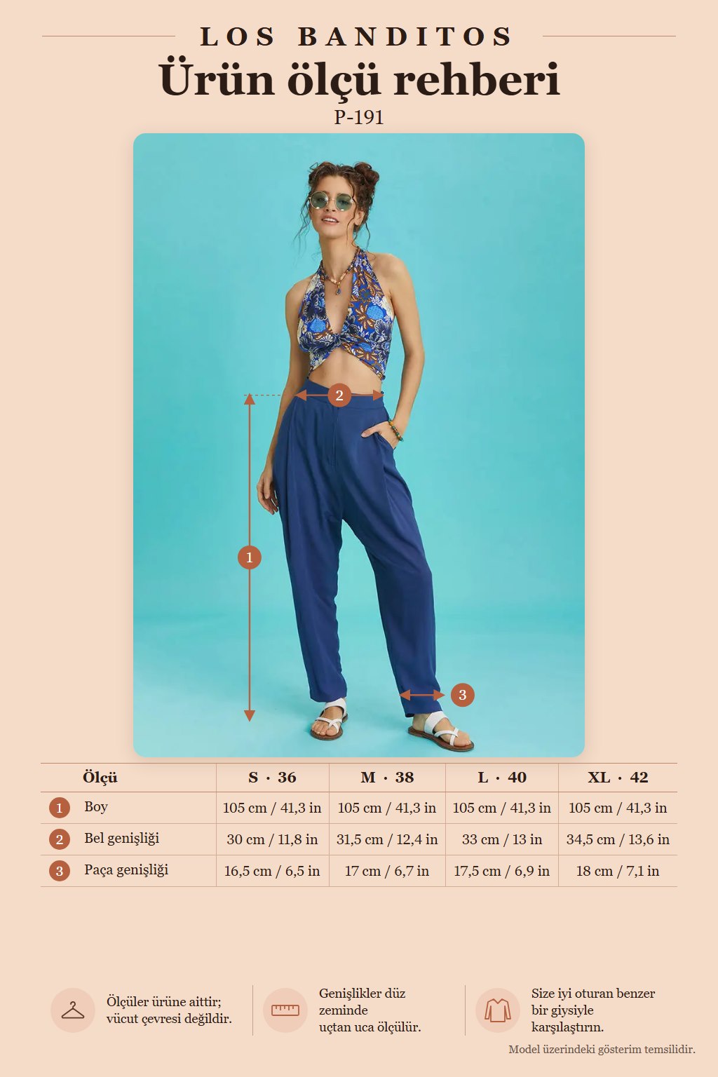Elastic Waist Pleated Indigo Summer Trousers 6479