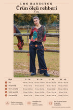 Pleated Bias Cut Buttoned Black Bohemian Trousers 6785