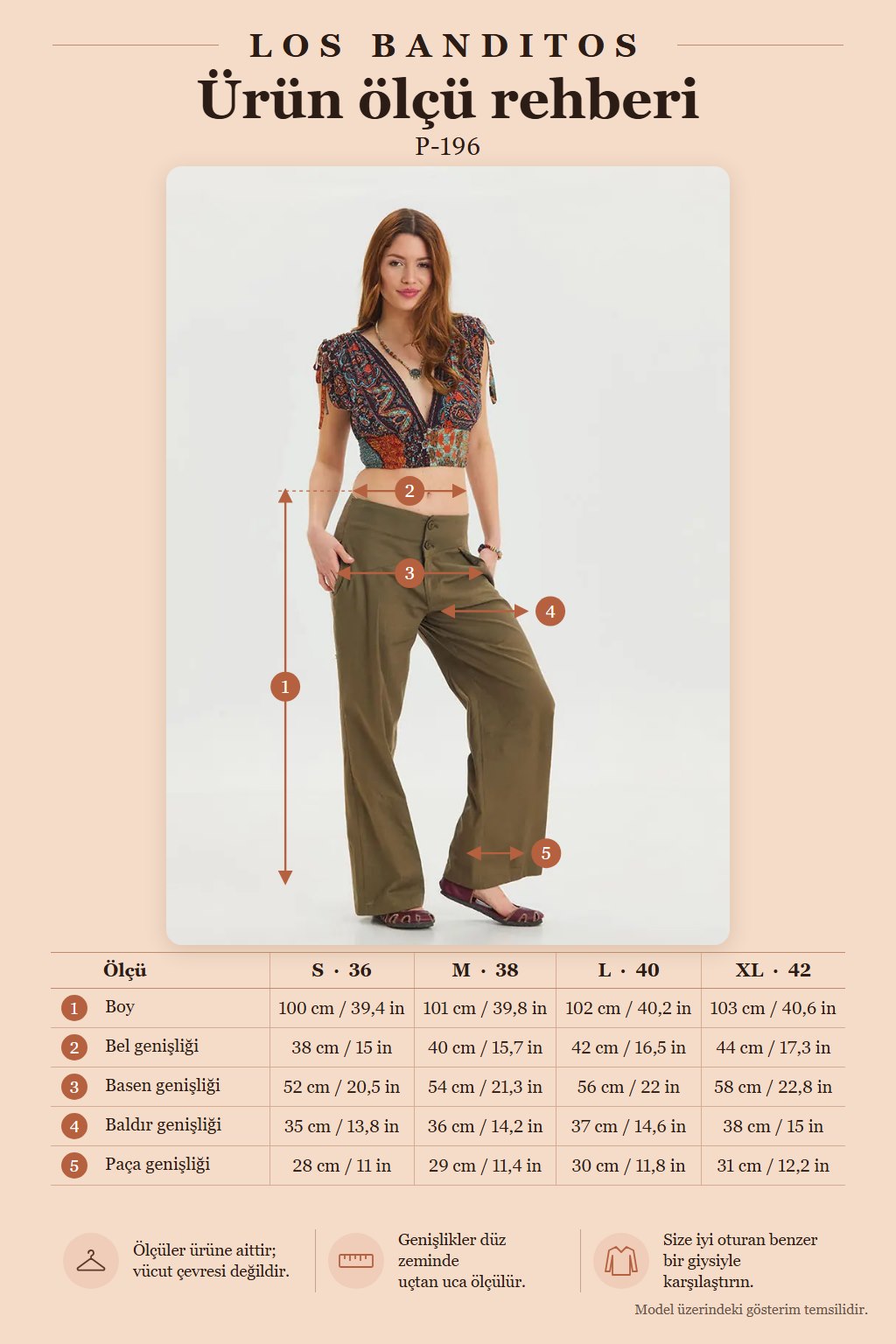 Pleated Bias Cut Buttoned Earth-Tone Bohemian Trousers 6783