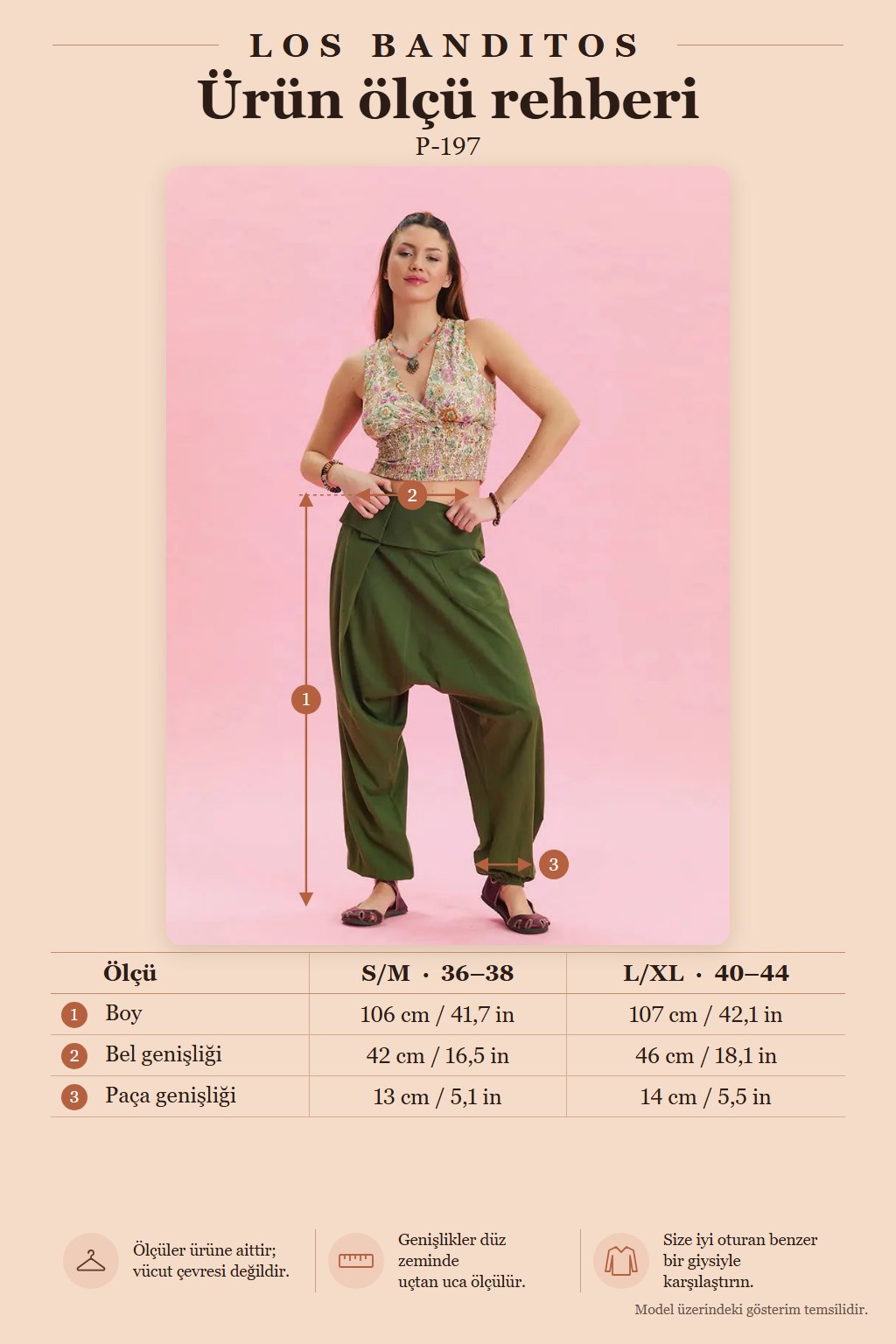 Khaki Bohemian Harem Pants with Belt Detail and Pockets 6787