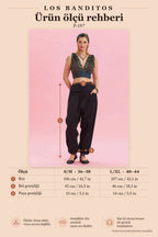 Black Bohemian Harem Pants with Belt Detail and Pockets 6788