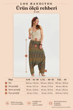 Pocket Detailed Drawstring Hem Petrol Bohemian Harem Pants 6795