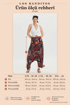 Black Bohemian Harem Pants with Pocket Detail and Drawstring Cuffs 6797
