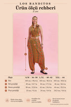 Orange Ethnic Pants with Pocket Detail and Drawstring Hem 6796