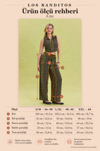 Elastic Waist Belt Detail Authentic Green Trousers 6892