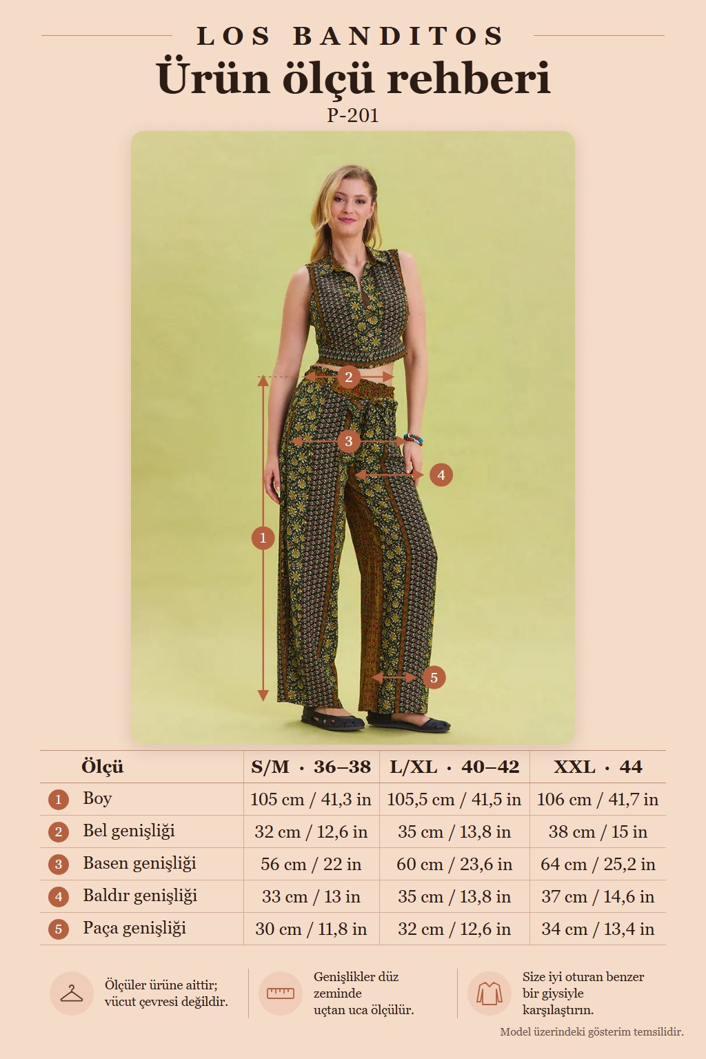 Elastic Waist Belt Detail Authentic Green Trousers 6892
