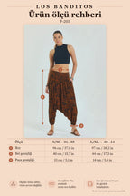 Orange Women's Harem Pants with Shirred Detail, Elastic Cuffs, and Pockets 6801
