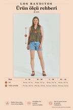 Shirt Collar Asymmetric Cut Petrol Bohemian Blouse 6874