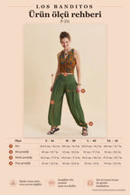 Relaxed Fit Cuffed Hem Khaki Women's Summer Trousers 7185