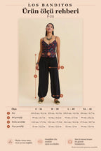 Relaxed Fit Black Women's Viscose Trousers with Cuffed Hem 7184