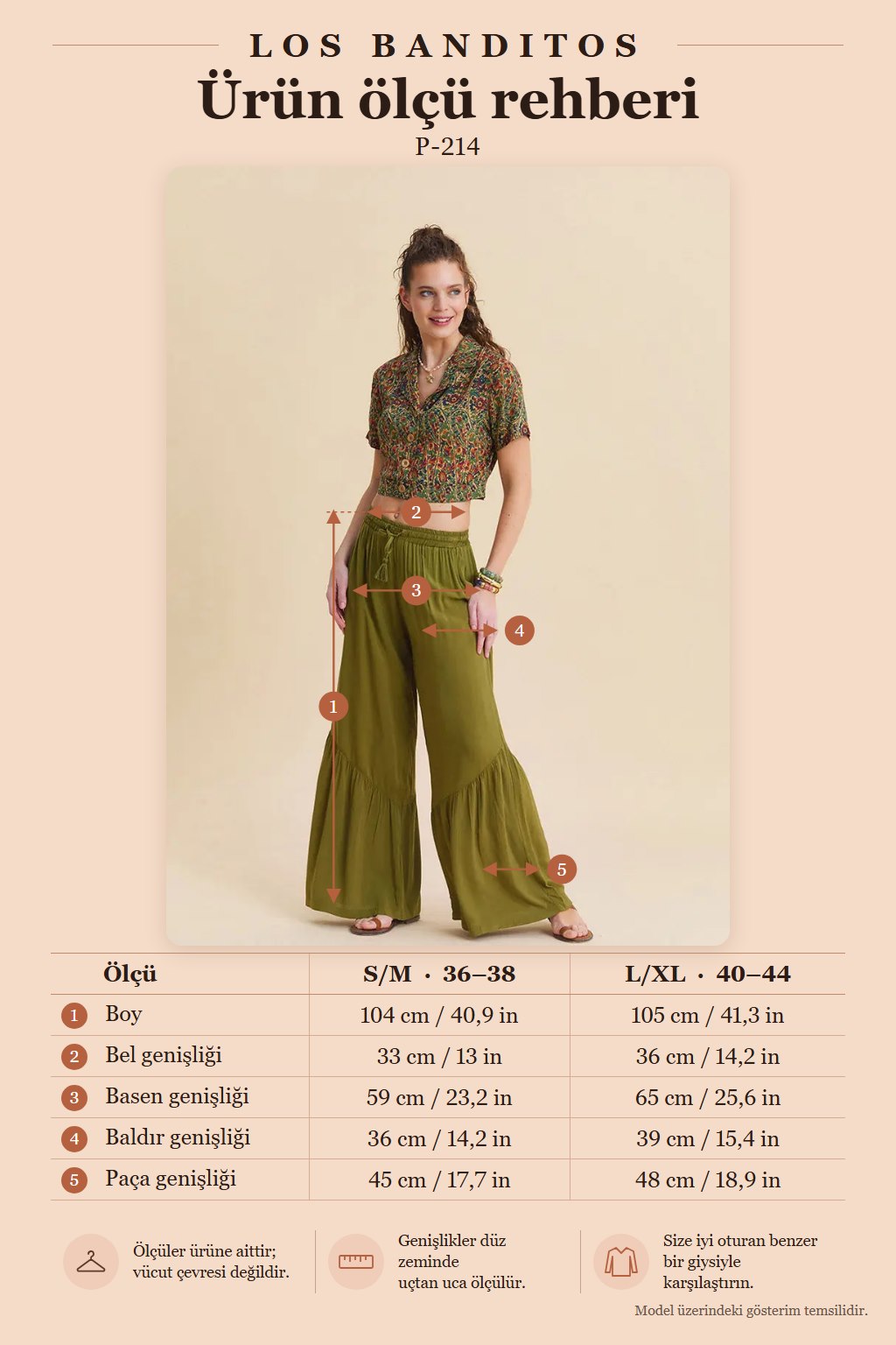 Women's Green Summer Pants with Elastic Waist, Ruffles, and Pockets 7192