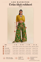 Loose Fit Pocket Detail Green Women's Authentic Trousers 7199