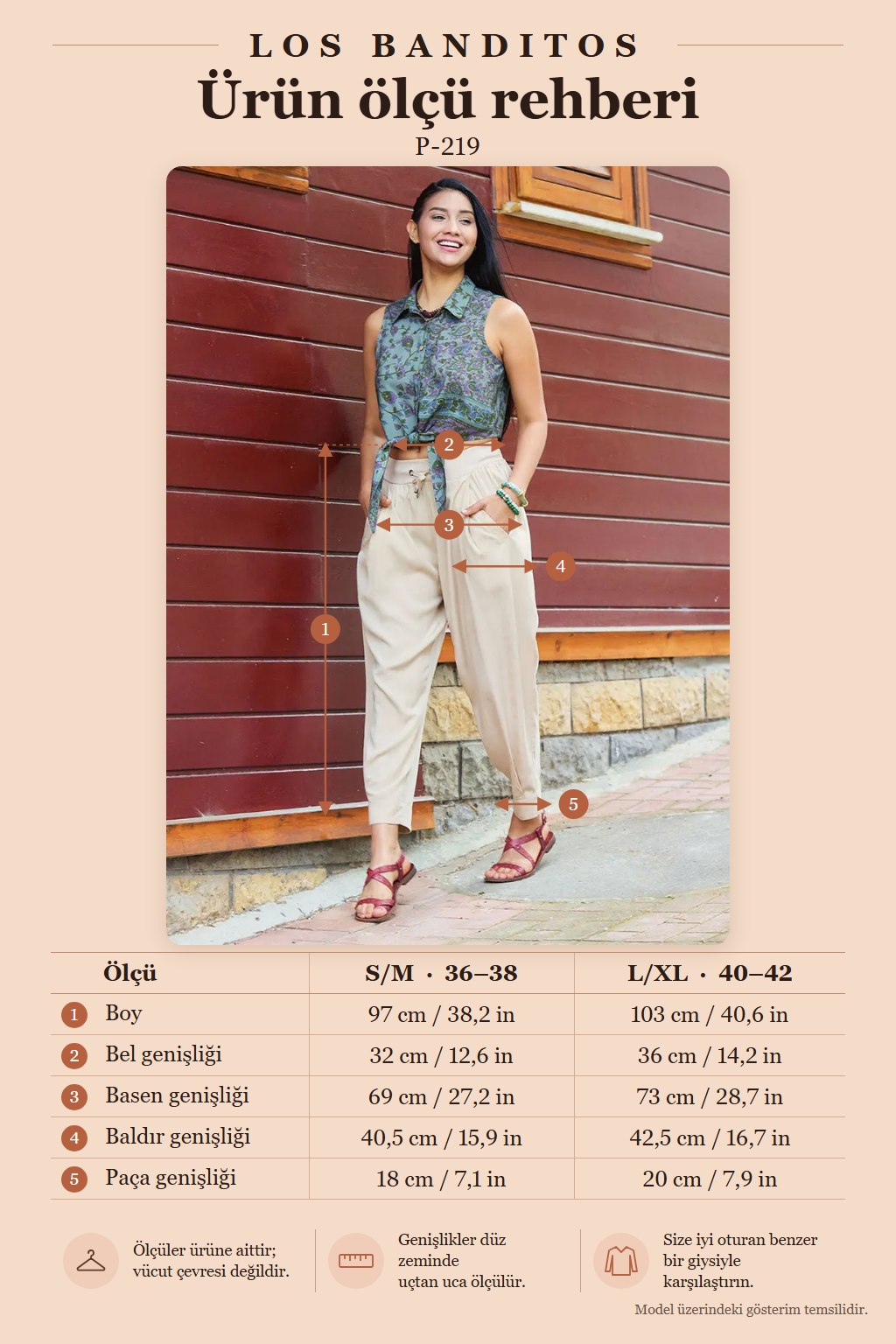 Laced Waist Pocketed Loose Fit Beige Women's Authentic Harem Pants 7345