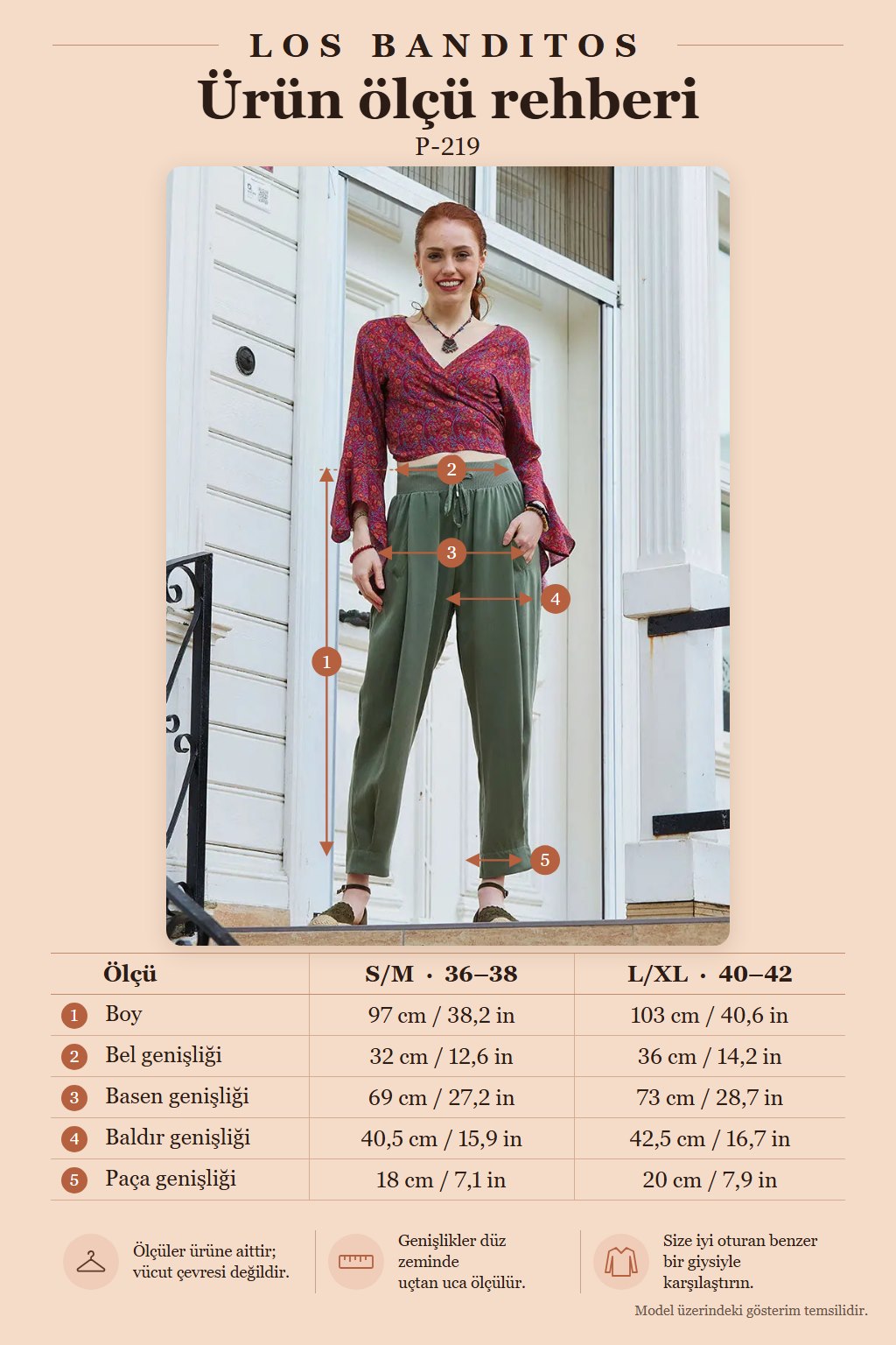 Women's Authentic Khaki Loose-Fit Harem Pants with Drawstring Waist and Pockets 7343